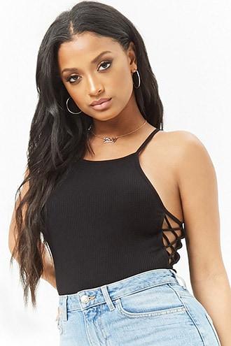 Forever21 Ribbed Knit Crisscross Cami