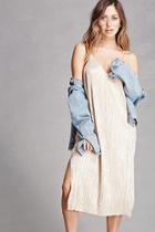 Forever21 Crinkled Metallic Midi Dress