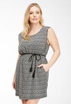 Forever21 Plus Women's  Black & Cream Plus Size Bold Marled Knit Top