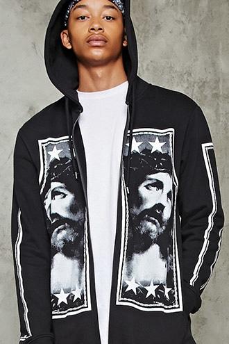 Forever21 Jesus Graphic Zip-up Hoodie