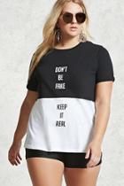 Forever21 Plus Size Colorblock Graphic Tee