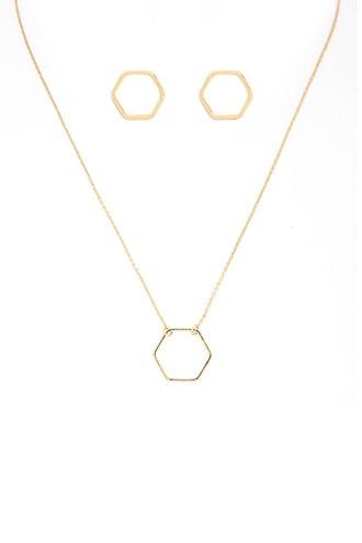 Forever21 Geo Pendant Necklace And Earring Set
