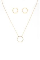 Forever21 Geo Pendant Necklace And Earring Set