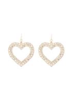 Forever21 Rhinestone-embellished Heart Drop Earrings