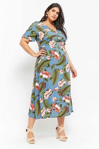 Forever21 Plus Size Floral Button-front Maxi Dress