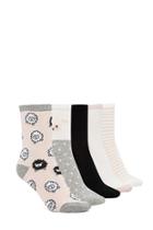 Forever21 Sheep Print Crew Socks - 5 Pack