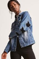 Forever21 Denim Laced-grommet Jacket