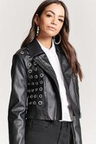 Forever21 Faux Leather Grommet Moto Jacket