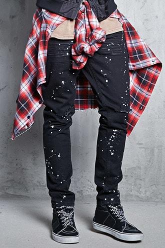 Forever21 Bleach Dye Pull Ring Jeans