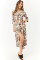 Forever21 Crepe Floral Print Midi Dress