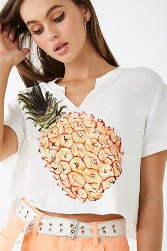 Forever21 Pineapple Graphic Crop Top