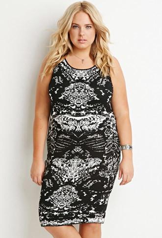 Forever21 Plus Abstract Pattern Sweater Dress