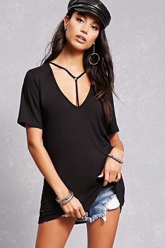 Forever21 T-strap O-ring Tee