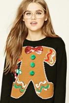 Forever21 Women's  Gingerbread Pom-pom Sweater