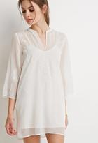 Forever21 Embroidered Chiffon Peasant Tunic