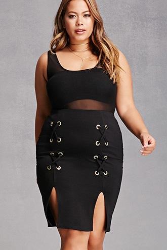 Forever21 Plus Size M-slit Skirt