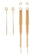 Forever21 Cutout Hoop Duster Earring Set