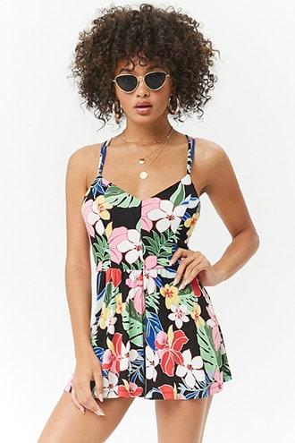 Forever21 Strappy Floral Romper