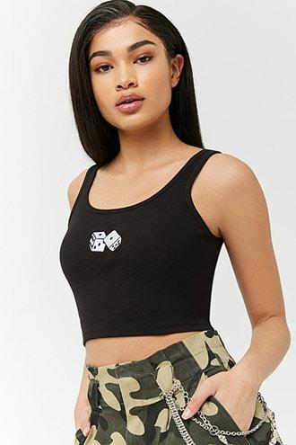 Forever21 Dice Graphic Crop Top