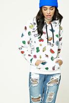 Forever21 Pizza Print French Terry Hoodie
