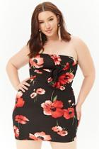Forever21 Plus Size Floral Twist-front Tube Dress