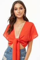 Forever21 Tie-hem Crop Top