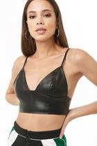 Forever21 Faux Leather Triangle Cropped Cami