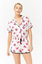 Forever21 Watermelon Button-front Pajama Romper