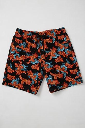 Forever21 Baroque Print Drawstring Denim Shorts