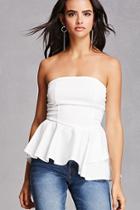 Forever21 Strapless Peplum Top