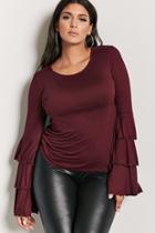 Forever21 Plus Size Bell-sleeve Slub Knit Top