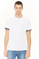 Forever21 Cuffed Floral-trim Tee