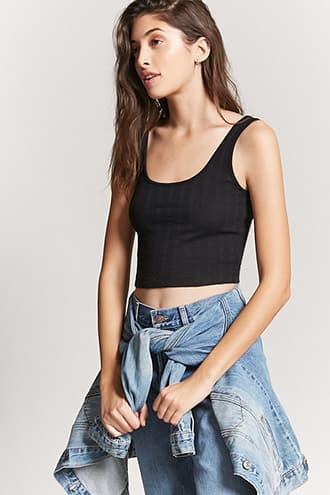 Forever21 Ribbed Crop Tank Top