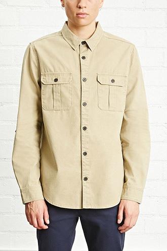 21 Men Men's  Button-front Cotton Jacket