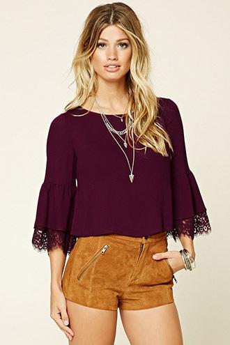 Love21 Women's Contemporary Woven Crop Top