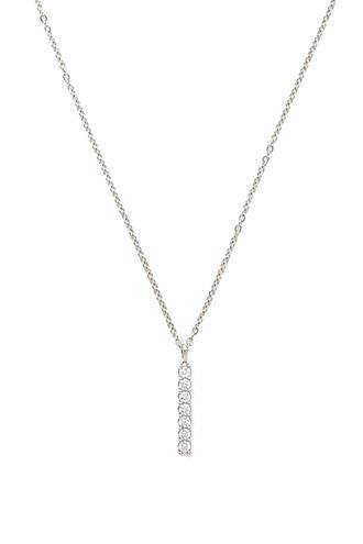 Forever21 Silver & Clear Cubic Zirconia Pendant Necklace