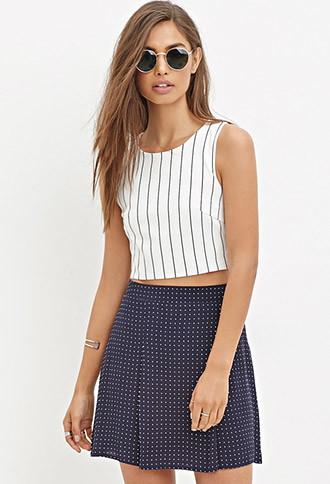 Forever21 Pleated Square Print Skirt