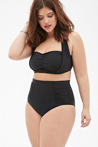Forever21 Plus Size Ruched High-waisted Bikini Bottom