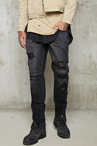 21 Men Men's  Slim-fit Distressed Jeans