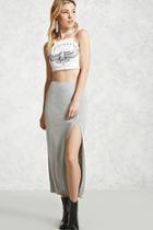 Forever21 Heathered High-slit Skirt
