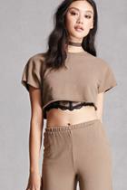 Forever21 Aro Cropped Raw-cut Top