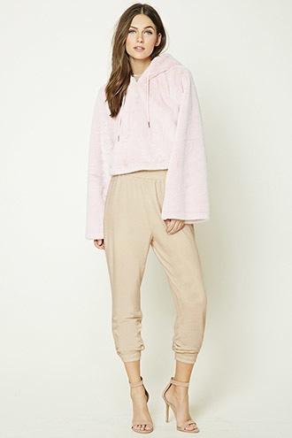 Forever21 Women's  Beige French Terry Sweatpants