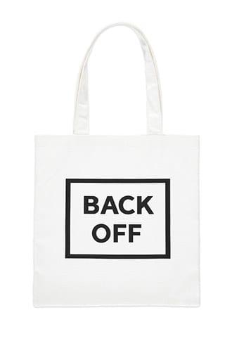 Forever21 Back Off Graphic Tote Bag