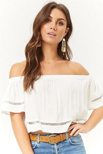 Forever21 Ladder-trim Off-the-shoulder Top
