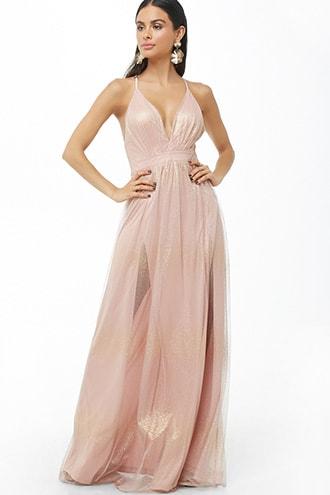Forever21 Glittered Mesh Gown