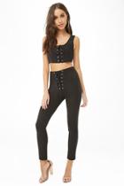 Forever21 Lace-up Cropped Tank Top & Leggings Set