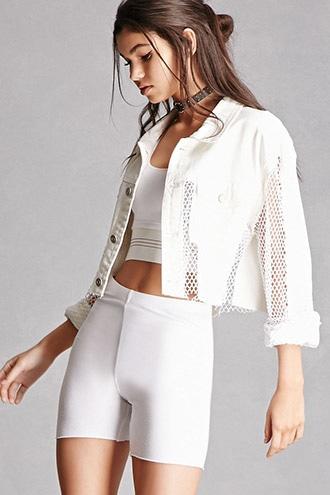Forever21 Repurposed Mesh Denim Jacket