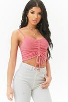 Forever21 Ruched French Terry Crop Cami