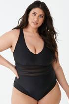 Forever21 Plus Size Mesh Panel One-piece Swimsuit
