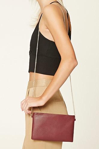 Forever21 Burgundy Faux Leather Crossbody